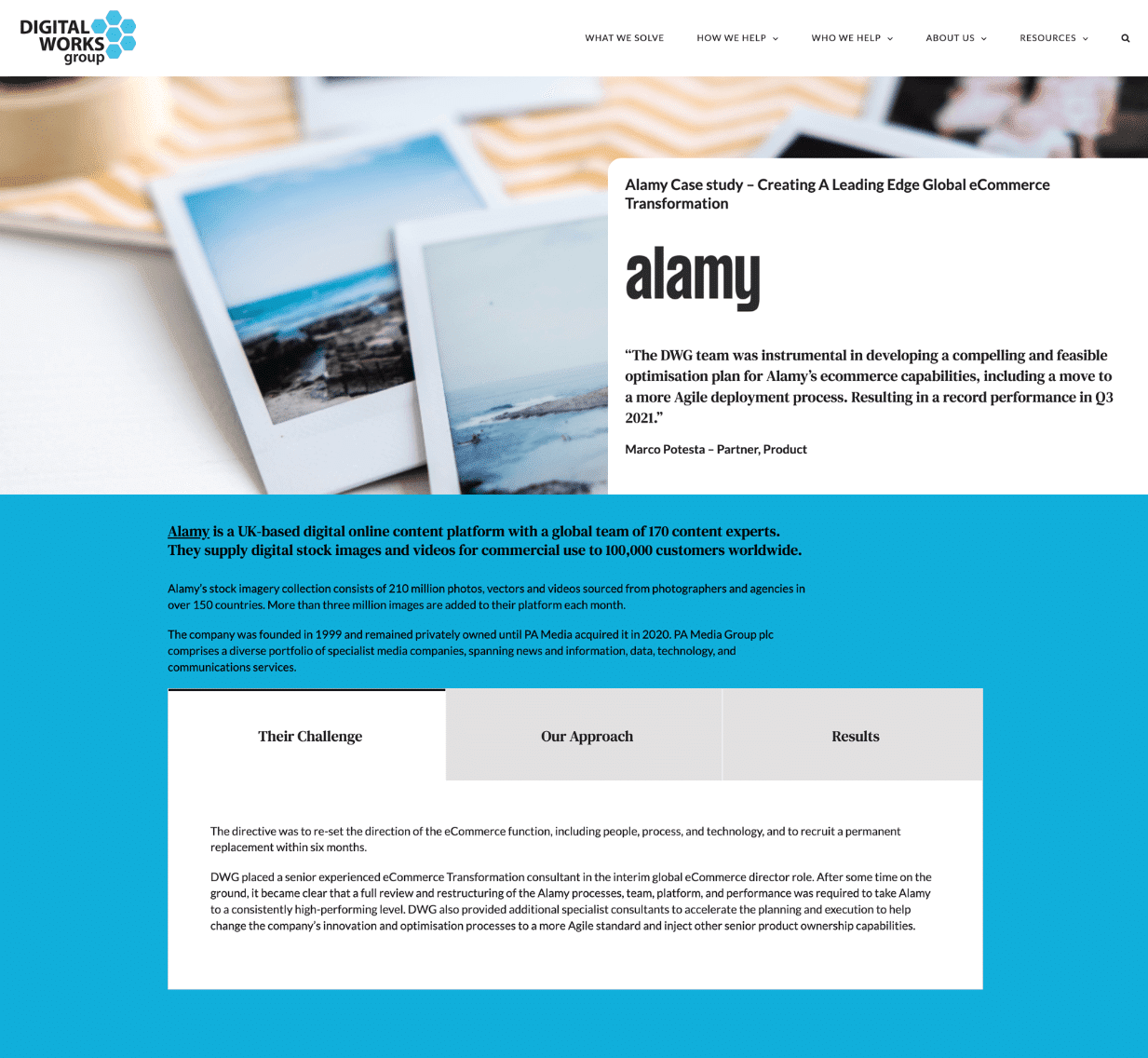 DWG - Alamy Case Study - The Challenge