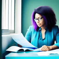 Entrepreneur working at her desk