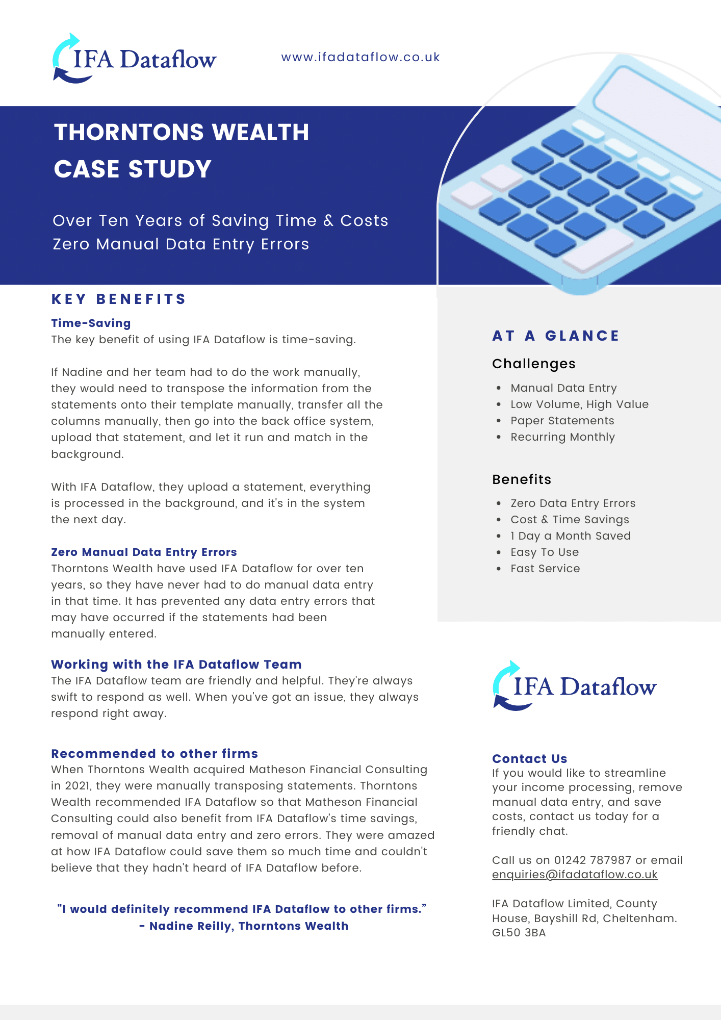 IFA Dataflow - Thorntons Wealth Case Study Page 2